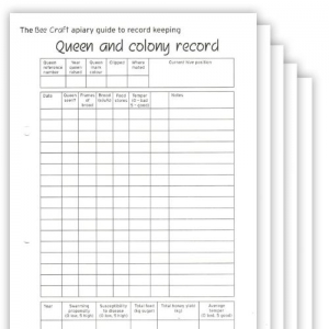 5 x Apiary Record Cards